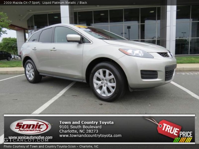 Liquid Platinum Metallic / Black 2009 Mazda CX-7 Sport