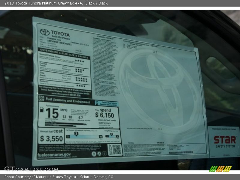 Black / Black 2013 Toyota Tundra Platinum CrewMax 4x4