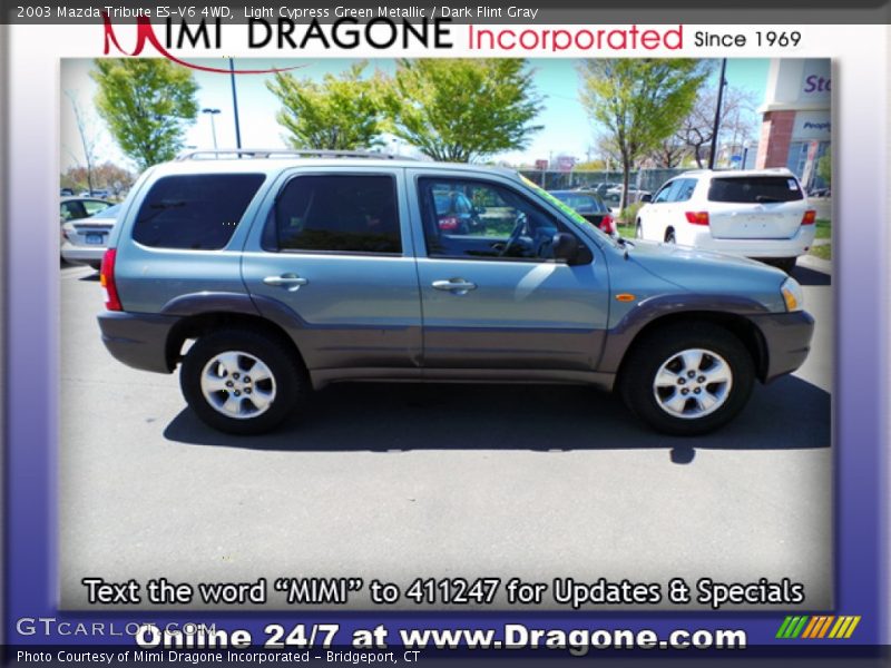 Light Cypress Green Metallic / Dark Flint Gray 2003 Mazda Tribute ES-V6 4WD