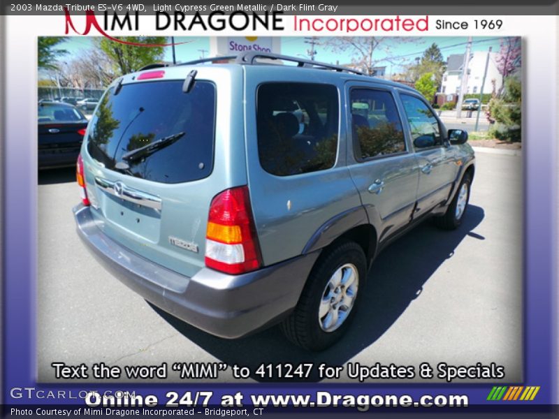 Light Cypress Green Metallic / Dark Flint Gray 2003 Mazda Tribute ES-V6 4WD