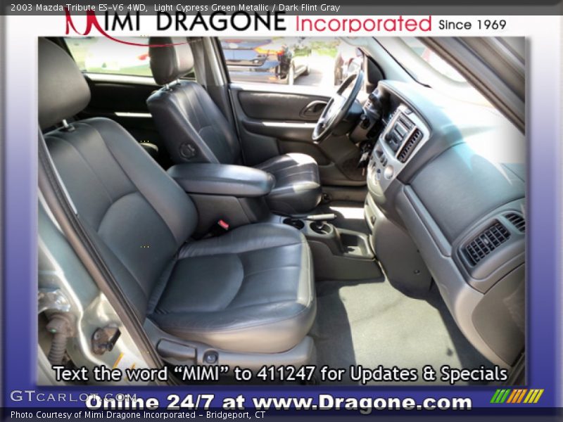 Light Cypress Green Metallic / Dark Flint Gray 2003 Mazda Tribute ES-V6 4WD