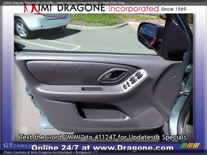 Light Cypress Green Metallic / Dark Flint Gray 2003 Mazda Tribute ES-V6 4WD