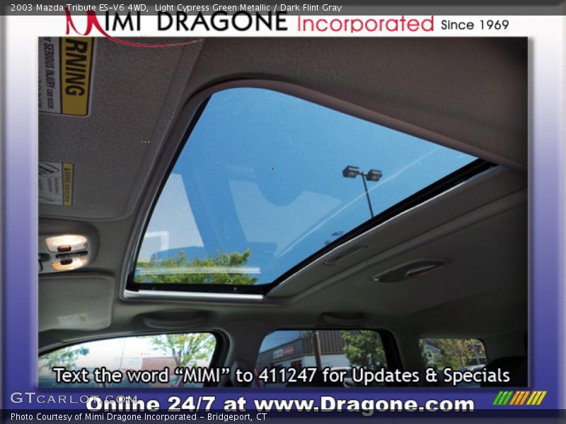 Light Cypress Green Metallic / Dark Flint Gray 2003 Mazda Tribute ES-V6 4WD