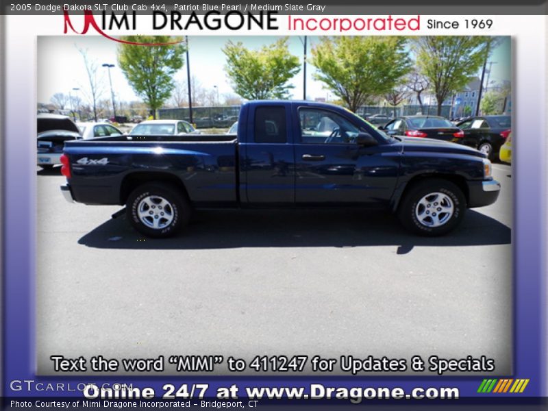 Patriot Blue Pearl / Medium Slate Gray 2005 Dodge Dakota SLT Club Cab 4x4