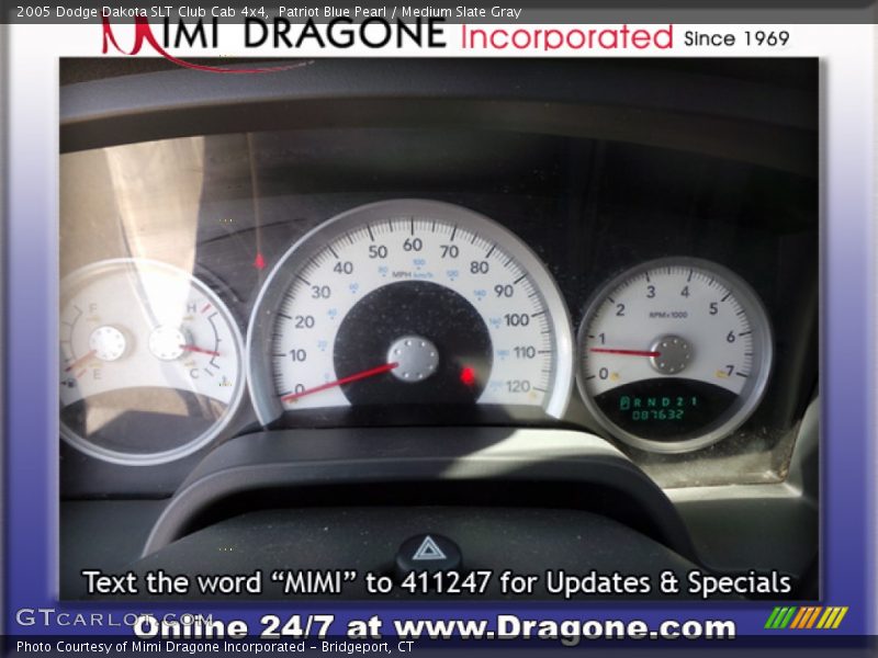 Patriot Blue Pearl / Medium Slate Gray 2005 Dodge Dakota SLT Club Cab 4x4