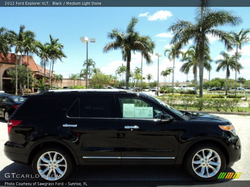 Black / Medium Light Stone 2012 Ford Explorer XLT