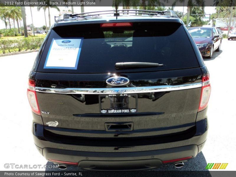 Black / Medium Light Stone 2012 Ford Explorer XLT