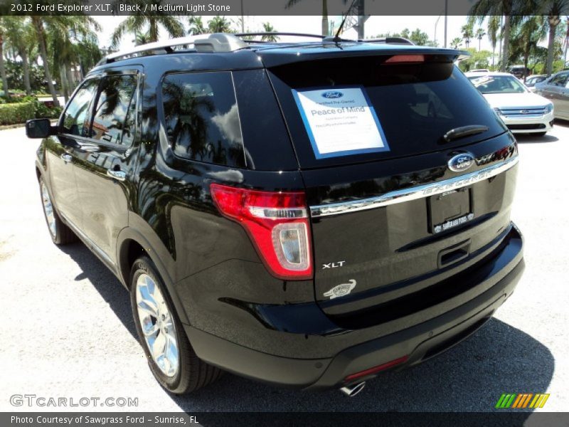 Black / Medium Light Stone 2012 Ford Explorer XLT