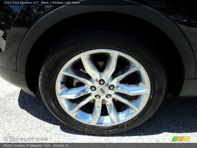Black / Medium Light Stone 2012 Ford Explorer XLT