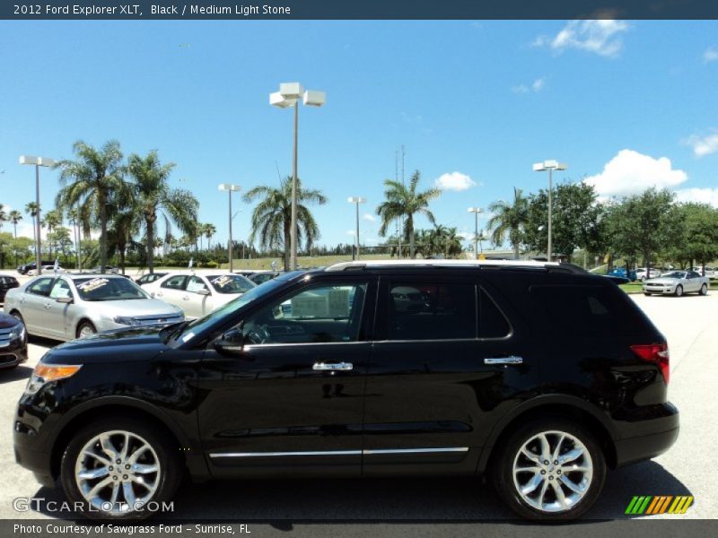 Black / Medium Light Stone 2012 Ford Explorer XLT