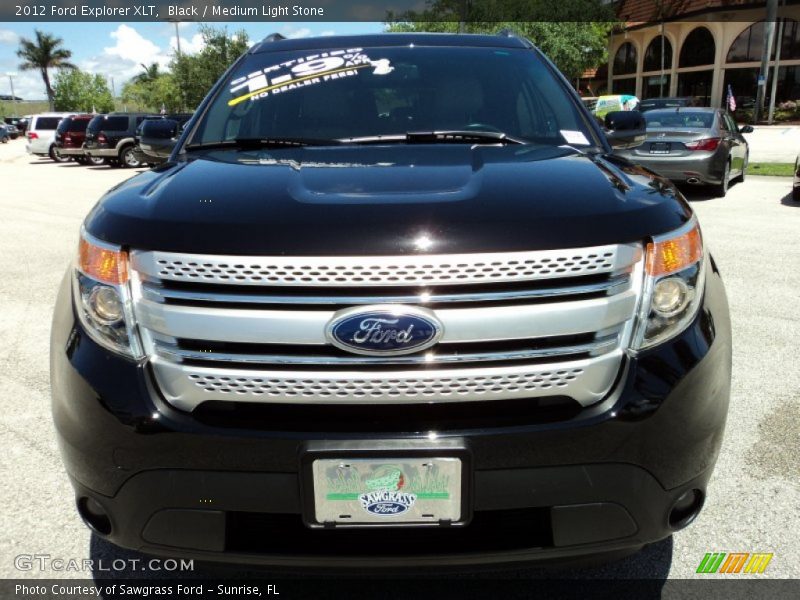 Black / Medium Light Stone 2012 Ford Explorer XLT