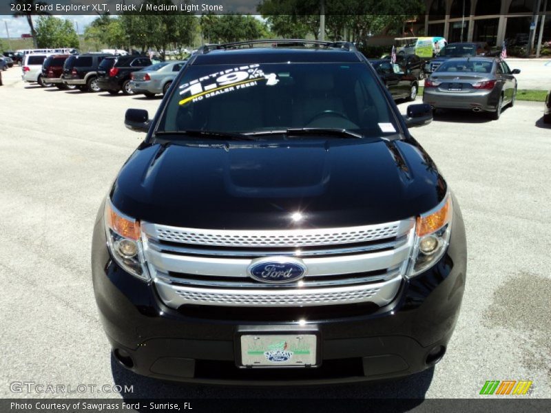 Black / Medium Light Stone 2012 Ford Explorer XLT