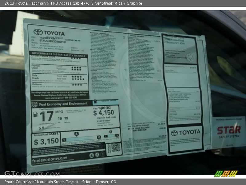 Silver Streak Mica / Graphite 2013 Toyota Tacoma V6 TRD Access Cab 4x4