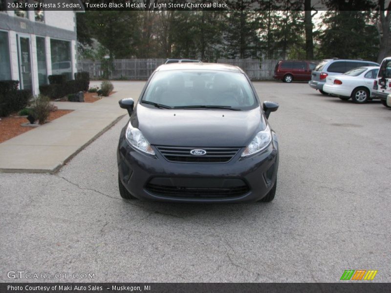 Tuxedo Black Metallic / Light Stone/Charcoal Black 2012 Ford Fiesta S Sedan