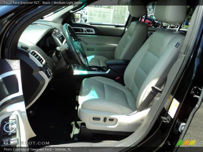 Black / Medium Light Stone 2012 Ford Explorer XLT
