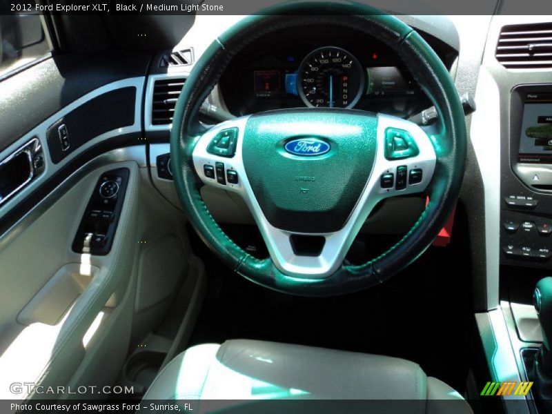 Black / Medium Light Stone 2012 Ford Explorer XLT