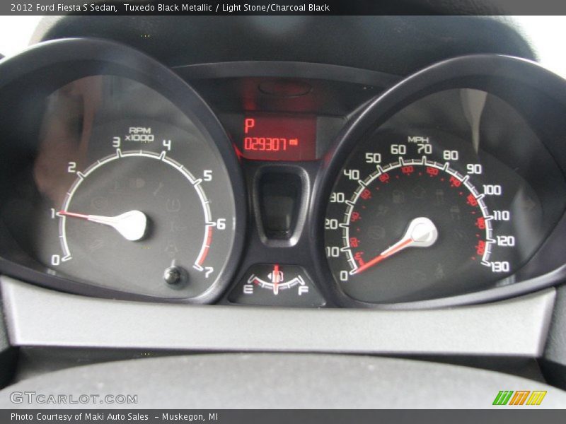 Tuxedo Black Metallic / Light Stone/Charcoal Black 2012 Ford Fiesta S Sedan