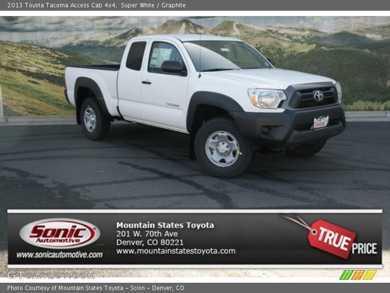 Super White / Graphite 2013 Toyota Tacoma Access Cab 4x4