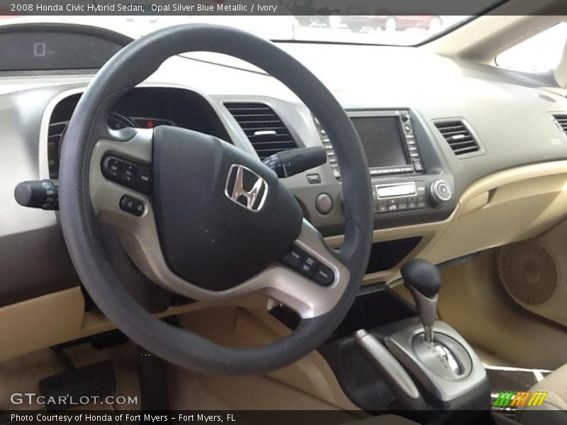 Opal Silver Blue Metallic / Ivory 2008 Honda Civic Hybrid Sedan