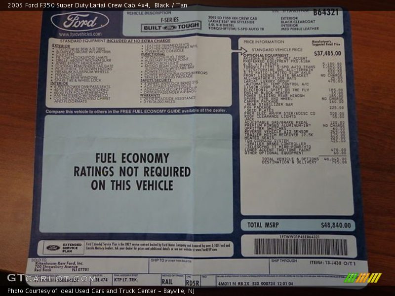 Black / Tan 2005 Ford F350 Super Duty Lariat Crew Cab 4x4