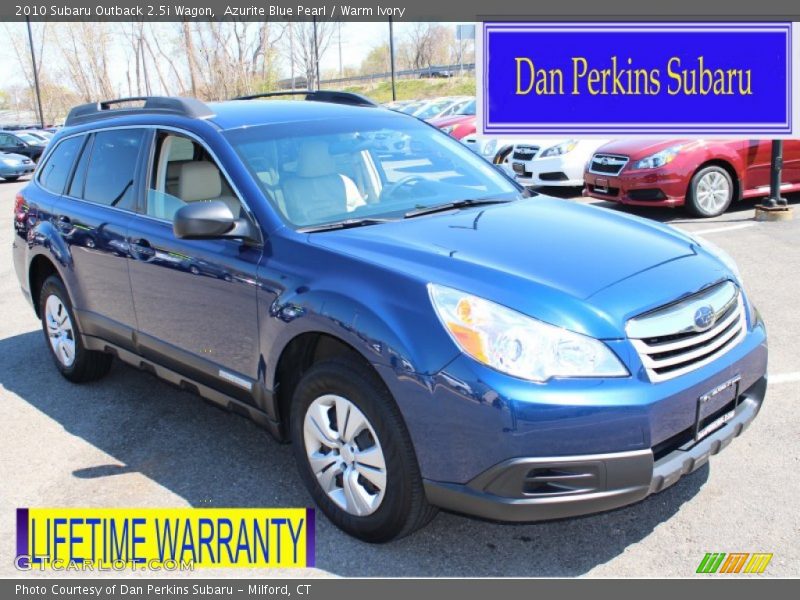Azurite Blue Pearl / Warm Ivory 2010 Subaru Outback 2.5i Wagon