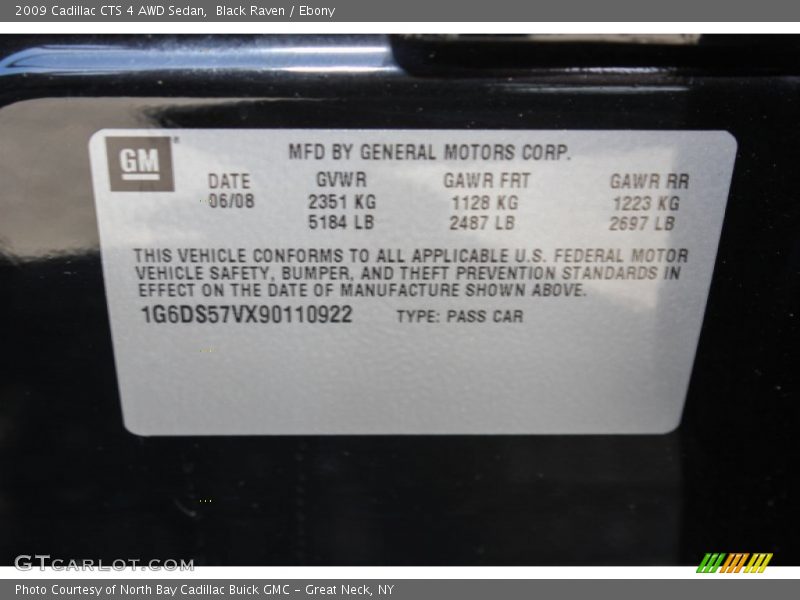 Black Raven / Ebony 2009 Cadillac CTS 4 AWD Sedan