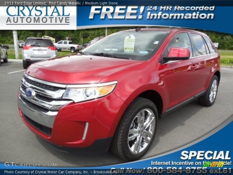 Red Candy Metallic / Medium Light Stone 2011 Ford Edge Limited