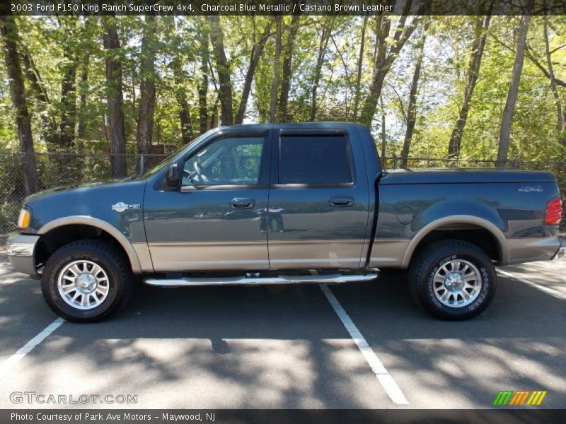 Charcoal Blue Metallic / Castano Brown Leather 2003 Ford F150 King Ranch SuperCrew 4x4