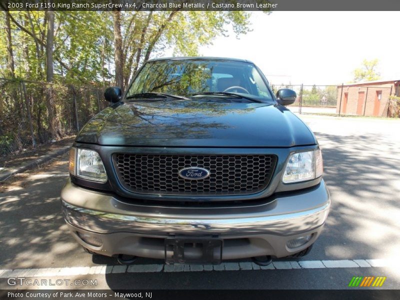 Charcoal Blue Metallic / Castano Brown Leather 2003 Ford F150 King Ranch SuperCrew 4x4