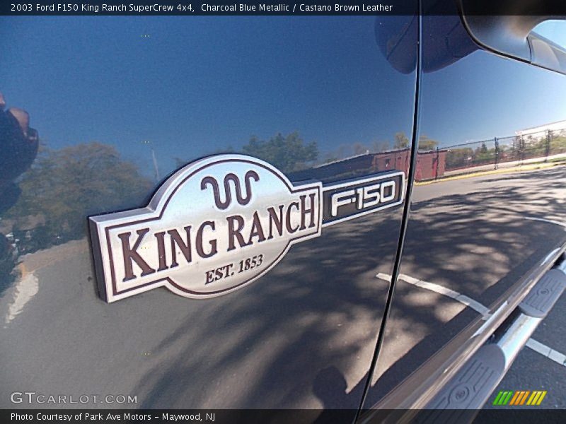Charcoal Blue Metallic / Castano Brown Leather 2003 Ford F150 King Ranch SuperCrew 4x4