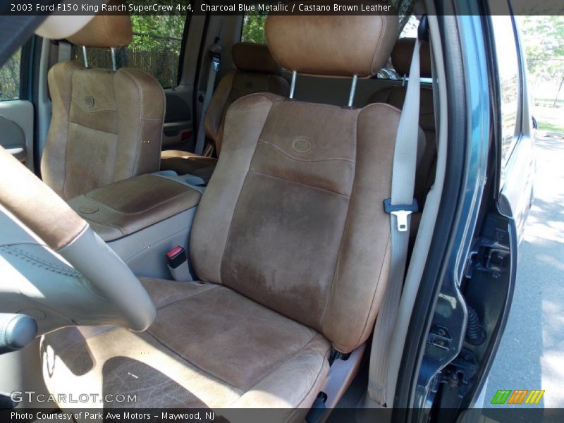 Charcoal Blue Metallic / Castano Brown Leather 2003 Ford F150 King Ranch SuperCrew 4x4