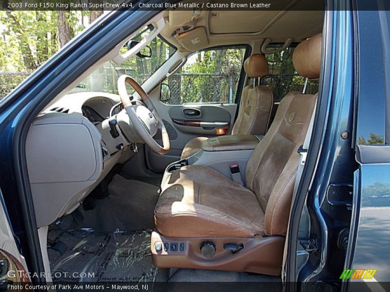 Charcoal Blue Metallic / Castano Brown Leather 2003 Ford F150 King Ranch SuperCrew 4x4