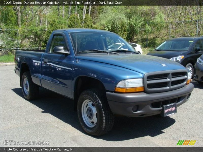 Atlantic Blue Pearlcoat / Dark Slate Gray 2003 Dodge Dakota Regular Cab 4x4