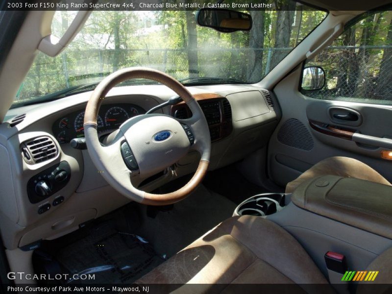 Charcoal Blue Metallic / Castano Brown Leather 2003 Ford F150 King Ranch SuperCrew 4x4