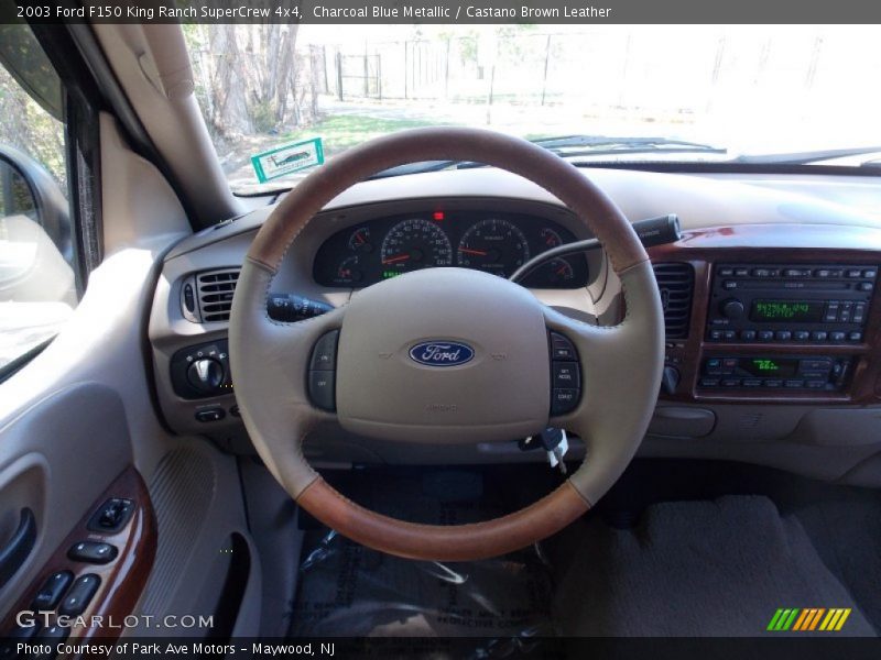 Charcoal Blue Metallic / Castano Brown Leather 2003 Ford F150 King Ranch SuperCrew 4x4