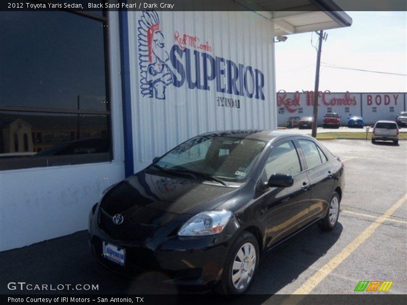 Black Sand Pearl / Dark Gray 2012 Toyota Yaris Sedan