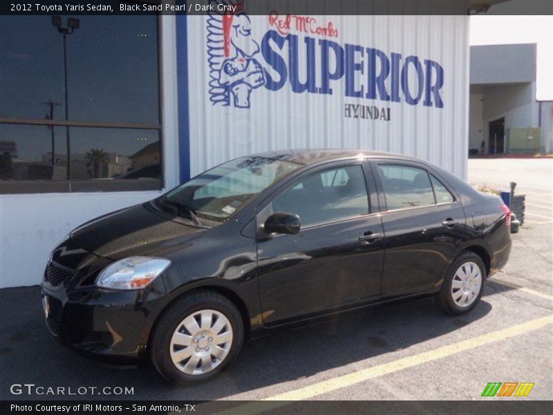 Black Sand Pearl / Dark Gray 2012 Toyota Yaris Sedan