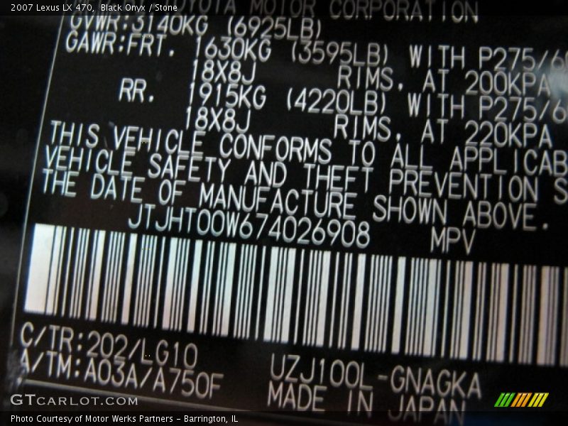 Black Onyx / Stone 2007 Lexus LX 470