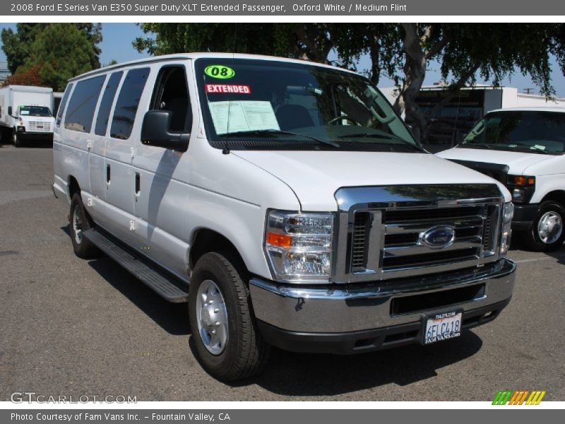Oxford White / Medium Flint 2008 Ford E Series Van E350 Super Duty XLT Extended Passenger