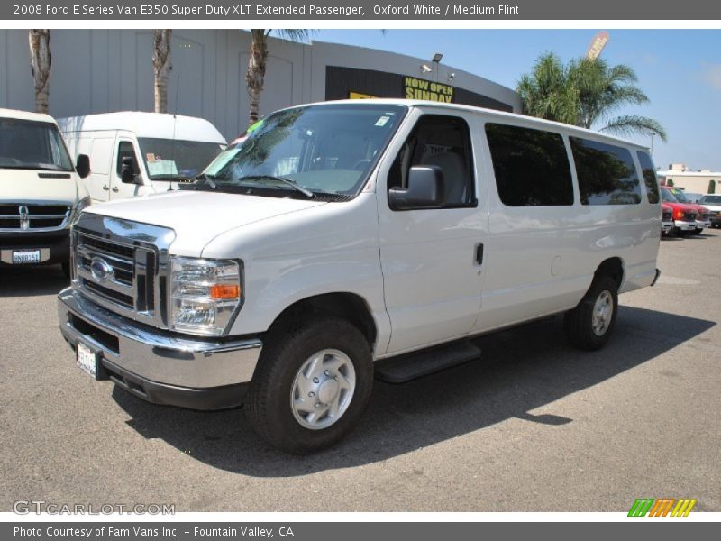 Oxford White / Medium Flint 2008 Ford E Series Van E350 Super Duty XLT Extended Passenger