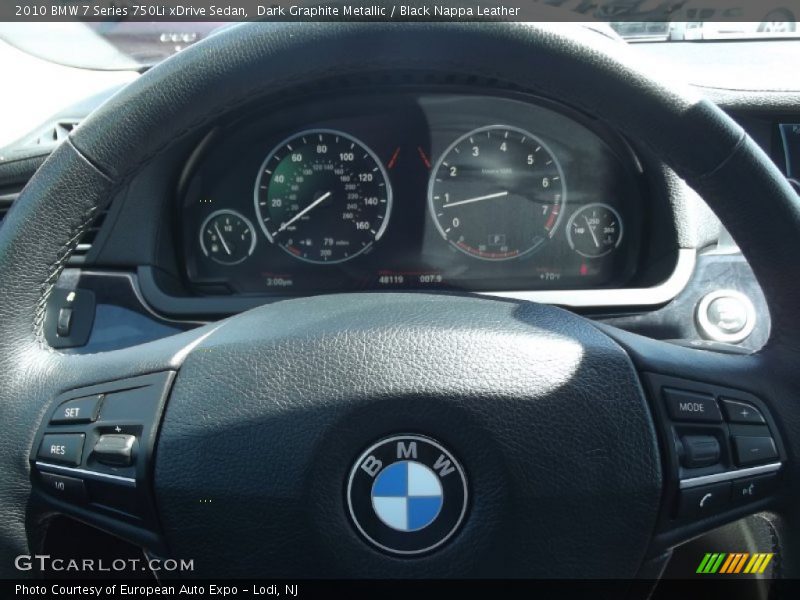 Dark Graphite Metallic / Black Nappa Leather 2010 BMW 7 Series 750Li xDrive Sedan