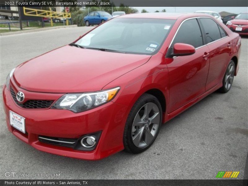 Barcelona Red Metallic / Black 2012 Toyota Camry SE V6