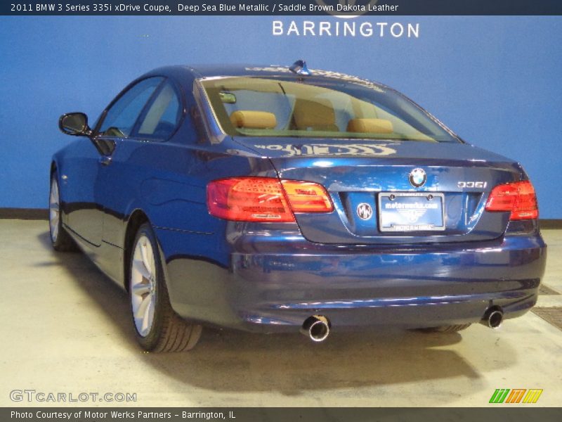 Deep Sea Blue Metallic / Saddle Brown Dakota Leather 2011 BMW 3 Series 335i xDrive Coupe