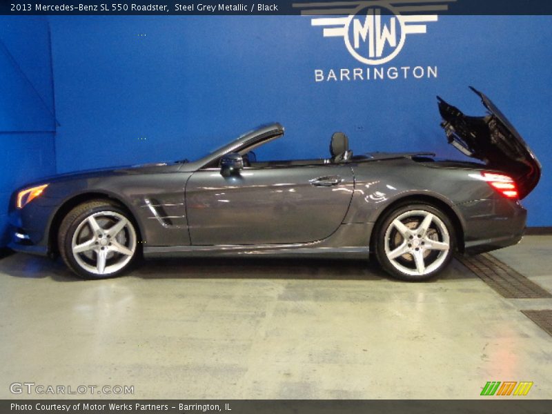 Steel Grey Metallic / Black 2013 Mercedes-Benz SL 550 Roadster