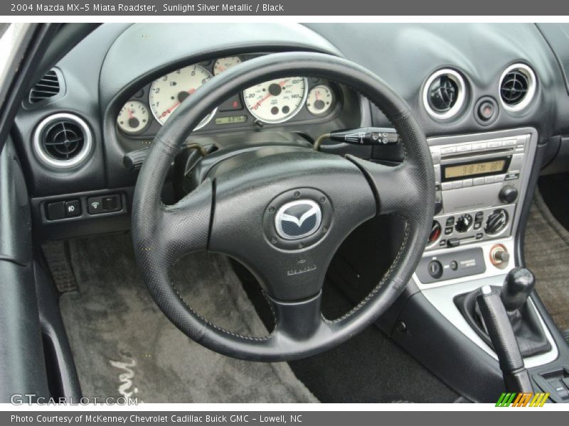 Sunlight Silver Metallic / Black 2004 Mazda MX-5 Miata Roadster