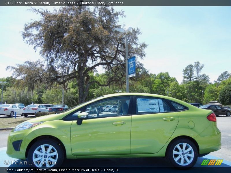 Lime Squeeze / Charcoal Black/Light Stone 2013 Ford Fiesta SE Sedan