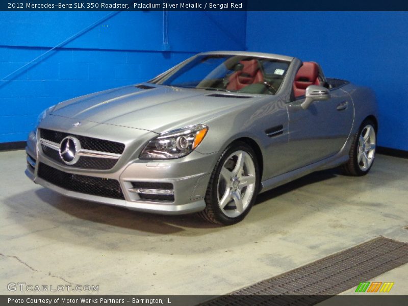 Paladium Silver Metallic / Bengal Red 2012 Mercedes-Benz SLK 350 Roadster