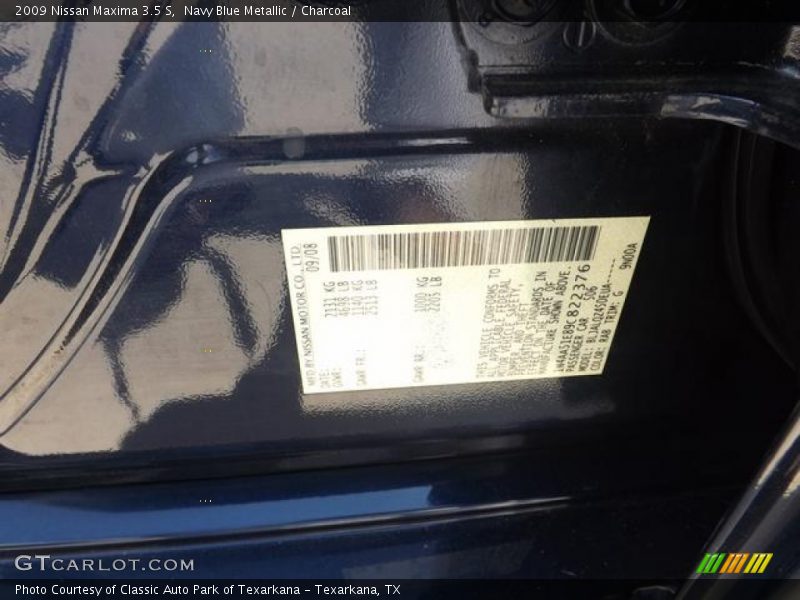 Navy Blue Metallic / Charcoal 2009 Nissan Maxima 3.5 S