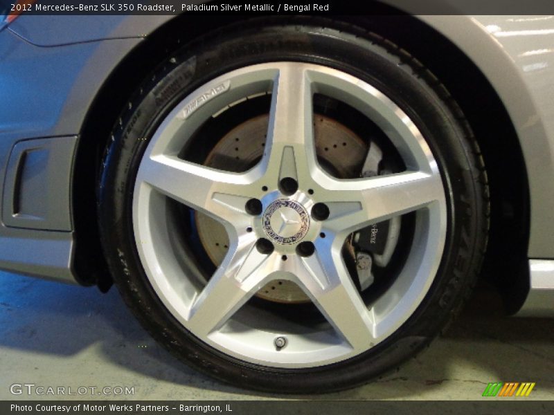 Paladium Silver Metallic / Bengal Red 2012 Mercedes-Benz SLK 350 Roadster
