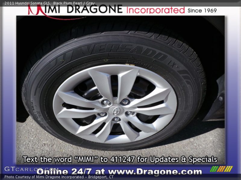 Black Plum Pearl / Gray 2011 Hyundai Sonata GLS